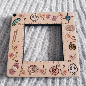 Knitting in the Garden 2 Inch Guage Checker Tool | Natural Bamboo Handmade